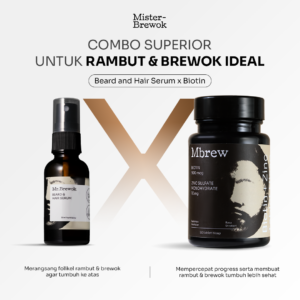 Beard and Hair Serum x Biotin - Combo Amunisi Penumbuh Rambut & Brewok Ideal
